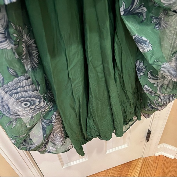 NWOT Anthropologie Penny Dress Size Medium Green Floral Dress Midi - Picture 7 of 10